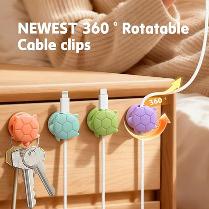8 Pack Rotatable Cable Clips, Cord Organizer Spring Clip Cord Holder - Image 3