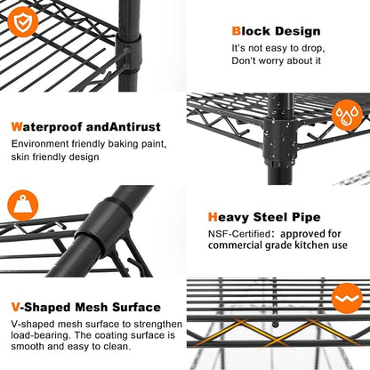 Land Guard 5 Tier Black Storage Racks and Shelving - Image 4