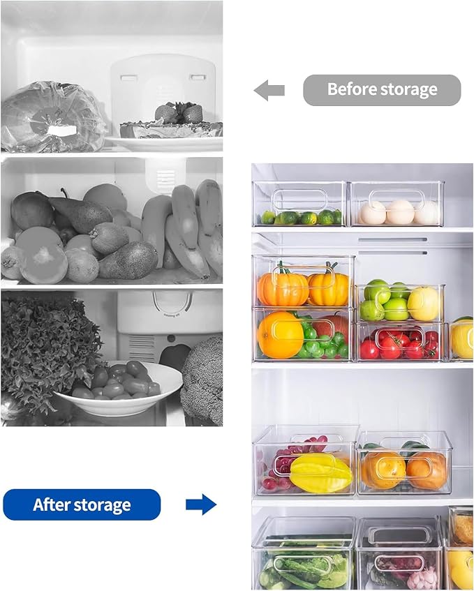 Refrigerator Organizer Bins 6 Pack Fridge Organizers - Image 4