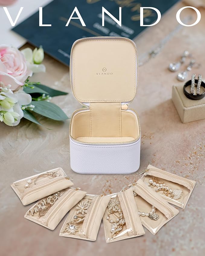 Vlando Travel Jewelry Case, Small Jewelry Box - Image 5