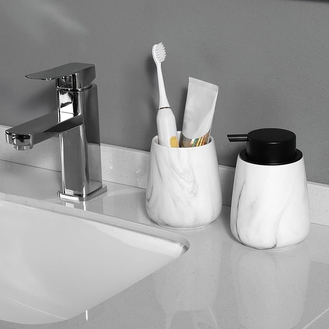 Marble White Toothbrush Holder for Bathroom - Image 7