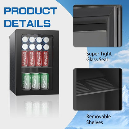Compact Freestanding Beverage Refrigerator, 25 Can/0.95 Cubic Feet Mini Fridge - Image 4