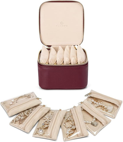 Vlando Small Jewelry Box Organizer, Travel Jewelry Storage by VLANDO