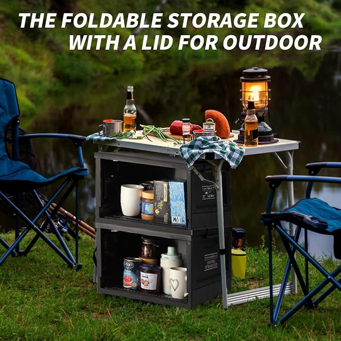 Collapsible Storage Bins with Lids, Portable Foldable Box with 2 Side Doors - Image 6