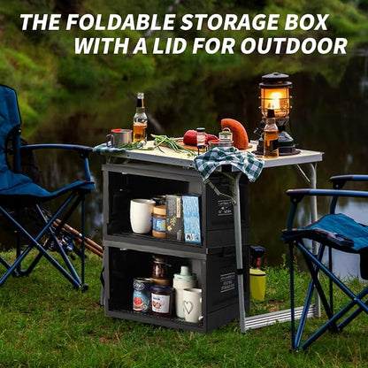Collapsible Storage Bins with Lids, Portable Foldable Box with 2 Side Doors - Image 6