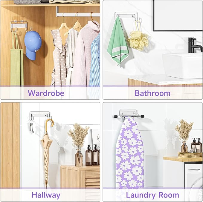 Ironing Board Holder Wall Mount, Iron Board Holder Stainless Steel, Wall - Image 8