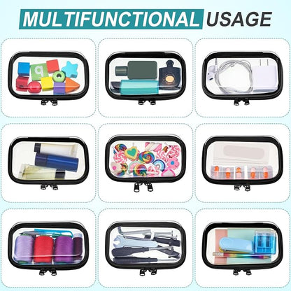 Sanwuta 6 Pcs Clear Hard Zipper Case Hard Plastic Zipper Pouches Transparent - Image 7