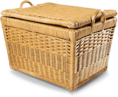 The Basket Lady Lift-Off Lid Wicker Storage Basket, 20 in L x 15 in W x 14 in H by TheBasketLady