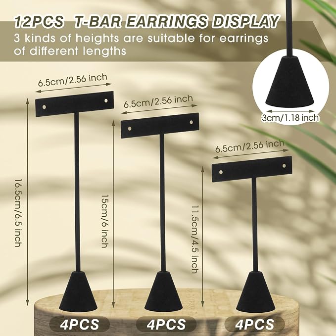 Marsui 12 Pcs Earring Display Set Earring T Bar Display Earring Holders - Image 2