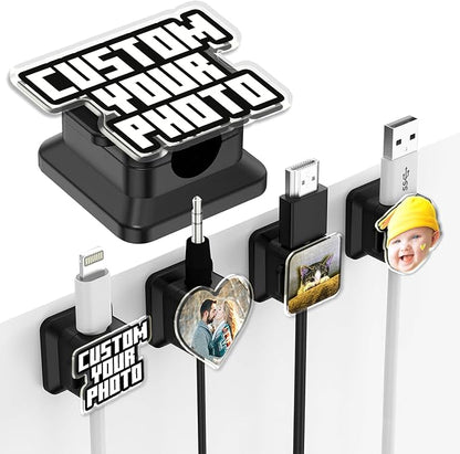 Custom Photo Cord Holder Cable Clips, Personalized Photo Cord Organizer by Unknown