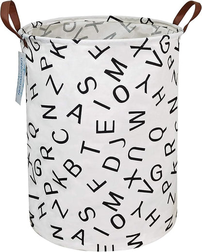 LANGYASHAN Laundry Basket Canvas Fabric Collapsible Organizer Basket by LANGYASHAN