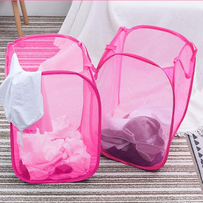 Larpur 2Pack Foldable Popup Laundry Basket, Collapsible Portable Mesh Clothes - Image 7