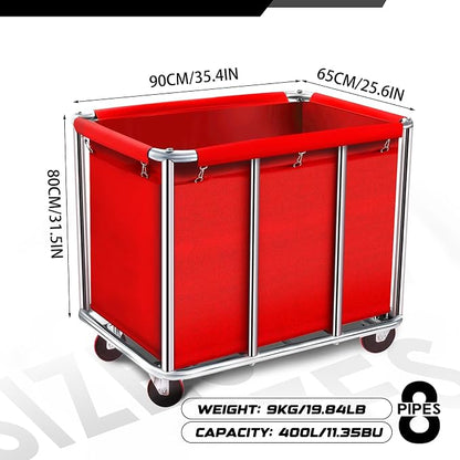 Commercial Laundry Cart with Wheels, 11.35 Bushel Large Rolling Laundry Hamper - Image 2