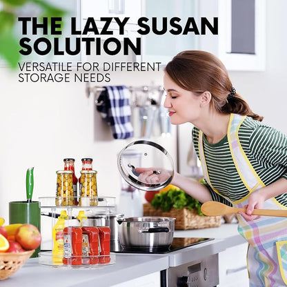 Clear Lazy Susan Turntable Organizer, Rotating Spice Rack Kitchen Pantry - Image 7