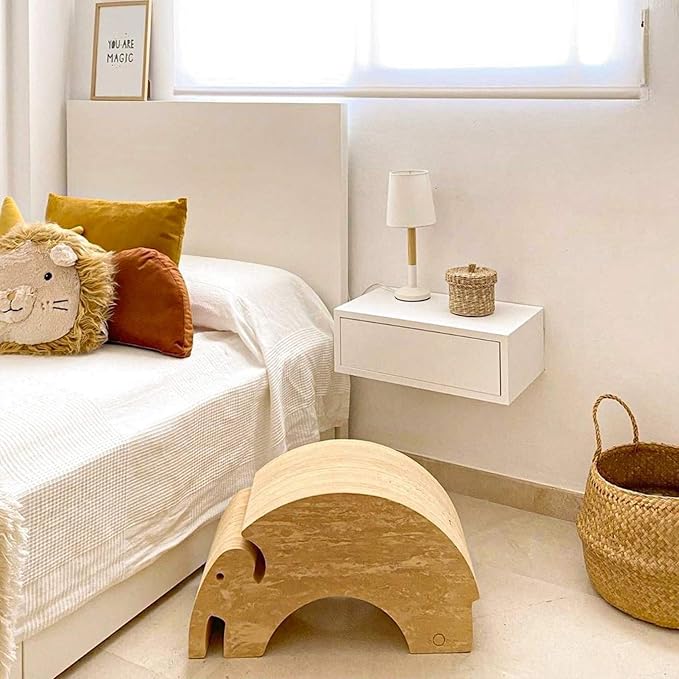 Mobili Fiver, Riccardo Floating nightstand, Ashwood White, Made in Italy - Image 7