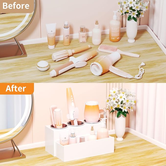 NIUBEE Hair Tool Organizer, Acrylic Hair Dryer and Styling Holder, Bathroom - Image 5