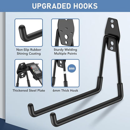Garage Hooks with Anti-Slip Coating, Heavy Duty Wall Mount Storage Hooks - Image 4