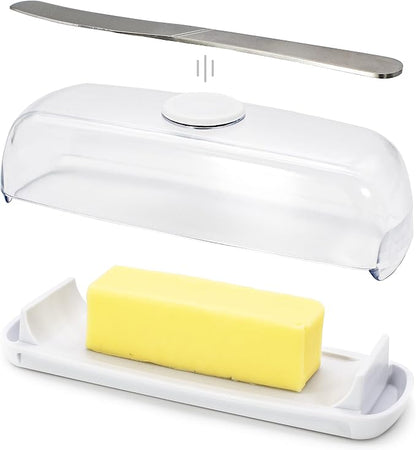 Butter Hub Butter Dish with Lid and Knife, Magnetic Butter Keeper, Easy Scoop by BUTTERHUB