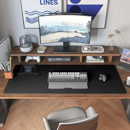 DAWNTREES Dual Sided Desk Mat, Leather Desk Pad, 47.2''x15.8'', Cork Desk Mat - Image 6