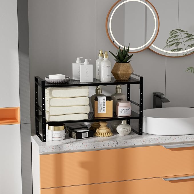 Expandable, Adjustable & Stackable Spice Rack, Cabinet Kitchen Countertop Shelf - Image 5