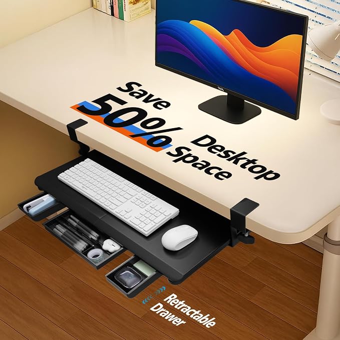 Large Keyboard Tray Under Desk Slide Out - Image 8