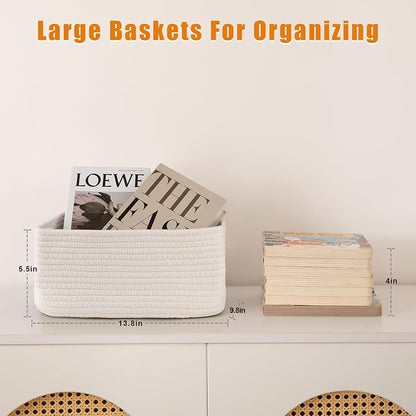 OIAHOMY 4 Pack Storage Baskets for Organizing, Small Bins for Shelves, Cute - Image 3