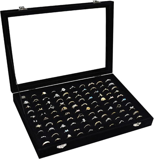 Velvet Ring Display Tray Organizer Box by Siveit