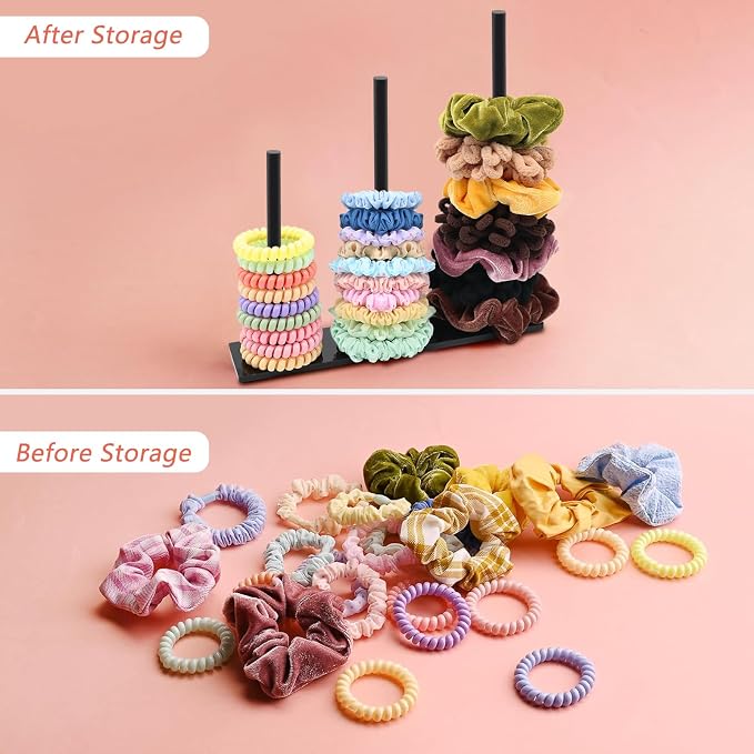 SMUK 3-Tiers Acrylic Scrunchie Holder Organizer - Image 2