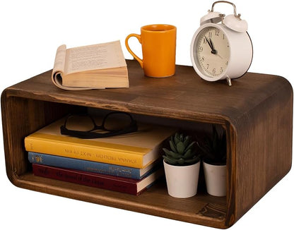 Floating Nightstand Wooden, Bedside Table, Nightstand Shelf, Wall Mounted by Woodches