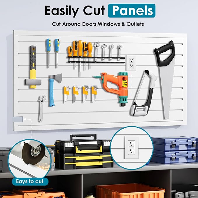 Braki PVC Slat Wall Paneling 2x4 ft, Garage Organizer Storage System, Heavy - Image 5