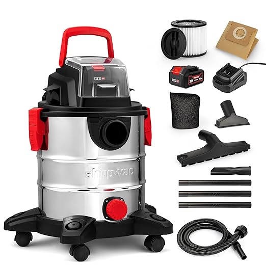Shop-Vac 20V Wet/Dry Cordless Vacuum, 5 Gallon, 4.7 Peak HP, 10kPa Strong by Shop-Vac
