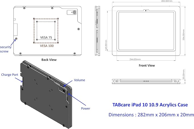 TABcare Anti-Theft Acrylic VESA Enclosure Made - Image 3