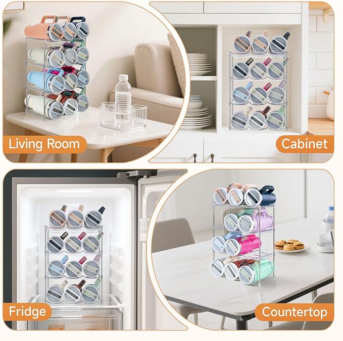 Water Bottle Organizer for Stanley 40 oz Tumbler, Stackable Tumbler Storage - Image 6