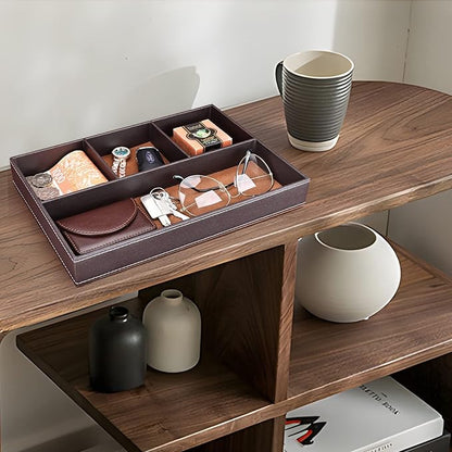 GORESE Faux Leather Valet Tray for Men, Stackable Jewelry Organizer for Drawers - Image 6