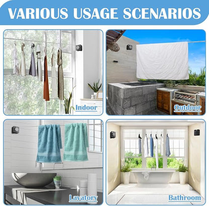 Retractable Clothesline Indoor, Non-Sagging Outdoor Clothes Line Retracting - Image 6