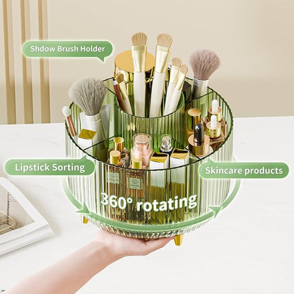 360° Rotate Makeup Brush Holder Organizer, Makeup Organizers Countertop - Image 2