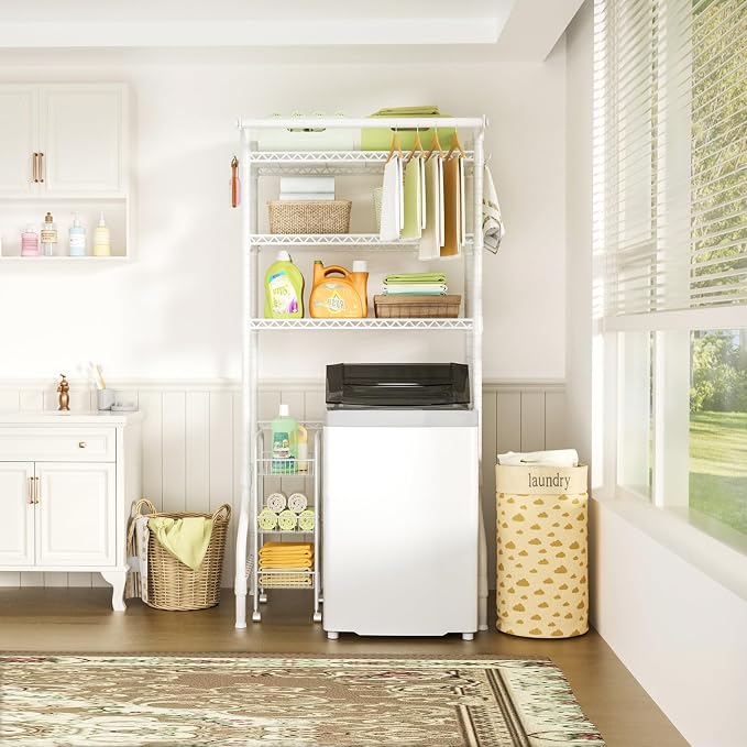 Ulif U11 Over Washer and Dryer Shelves, 3 Tiers Laundry Room Storage and - Image 5