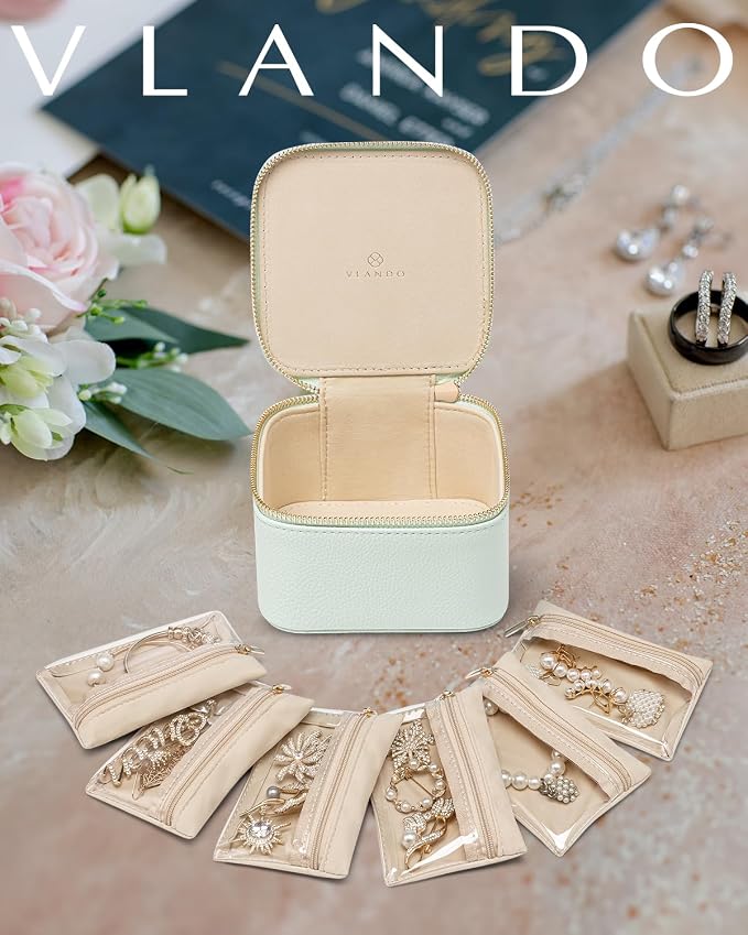 Vlando Travel Jewelry Box, Jewelry Travel Case - Image 5