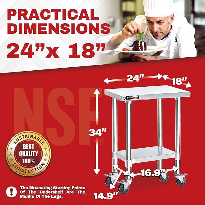 DuraSteel 24x18 NSF Stainless Steel Cart - Image 6