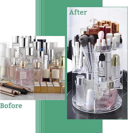 360 Rotating Makeup Organizer, DIY Adjustable Spinning Holder, Foldable - Image 7