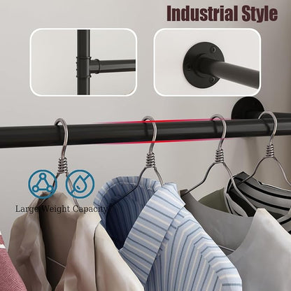 Industrial Pipe Clothing Rack Wall Mount, Heavy Duty Pipe Clothing Rack - Image 3
