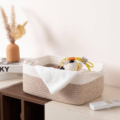 OIAHOMY 3 Pack Storage Baskets for Organizing, Woven Cotton Rope Basket for - Image 6