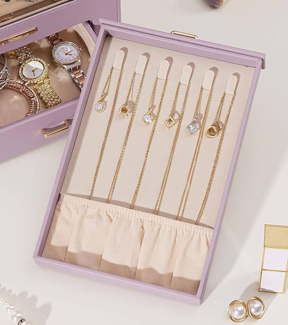 Homde Jewelry Organizer with Transparent Window Necklace Hooks Gift - Image 9