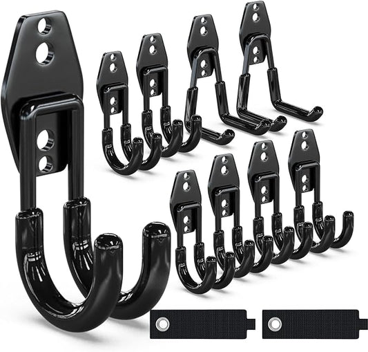 3-H Garage Wall Hooks 10 Pack, Garage Hooks Heavy Duty by 3-H