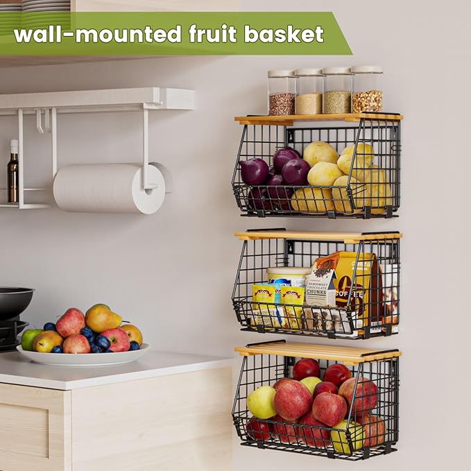 Wire Fruit Basket for Kitchen Storage: Hanging and Counter Basket for Vegetable - Image 5