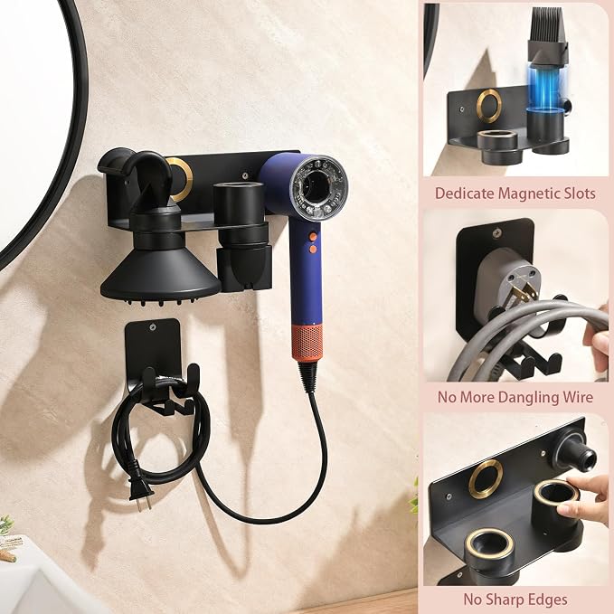Hair Dryer Holder Wall Mount for Dyson Supersonic Airwrap Hair Dryer, Wall - Image 4
