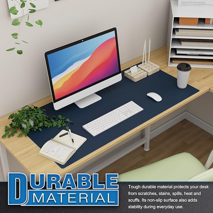 K KNODEL Large Office Leather Desk Mat, Mouse and Keyboard Pad, Computer and - Image 5