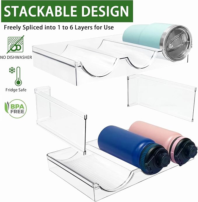 6 Pack Water Bottle Organizer, Stackable Kitchen Home Pantry Organization and - Image 3