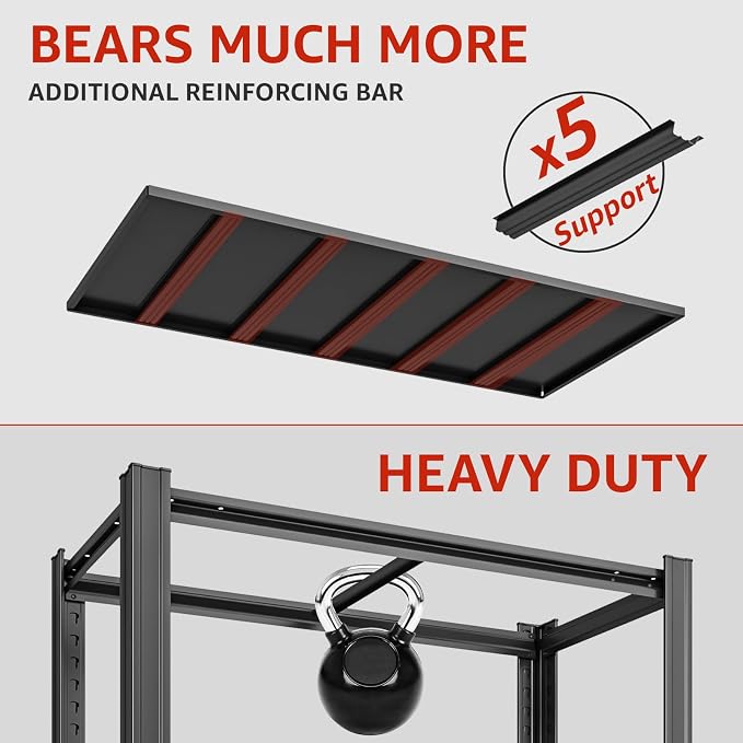 55.12" W Father&I 5-Shelf Industrial Adjustable Heavy-Dudy Tall Metal Steel - Image 5
