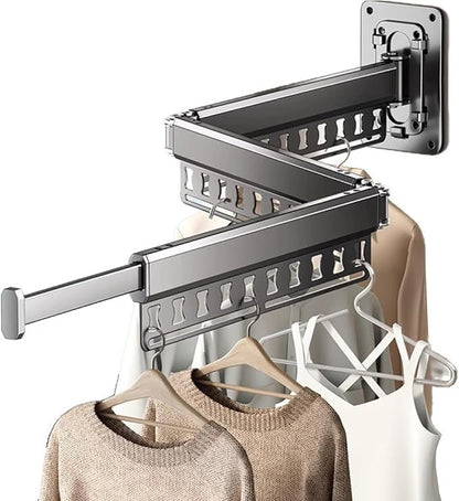 Clothes Drying Rack Wall-Mounted, 3-Fold Retractable Clothes Hanger by HGZBS
